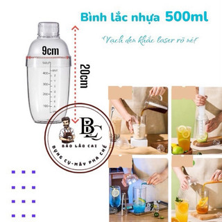 Shaker ( lắc nhựa) 360ml có chia vạch định mức sắc nét tiện lợi trong pha chế