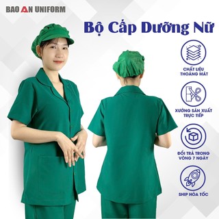  Đồ Đồng Phục Cấp Dưỡng Mầm Non Điều Dưỡng - Bộ Quần Áo Nhân Viên Tạp Vụ Vải Cotton Lụa Cao Cấp 