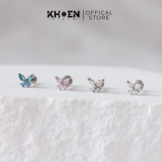 (1 Chiếc) Khuyên tai Bướm chân dẹp - Hợp kim - Khoen store