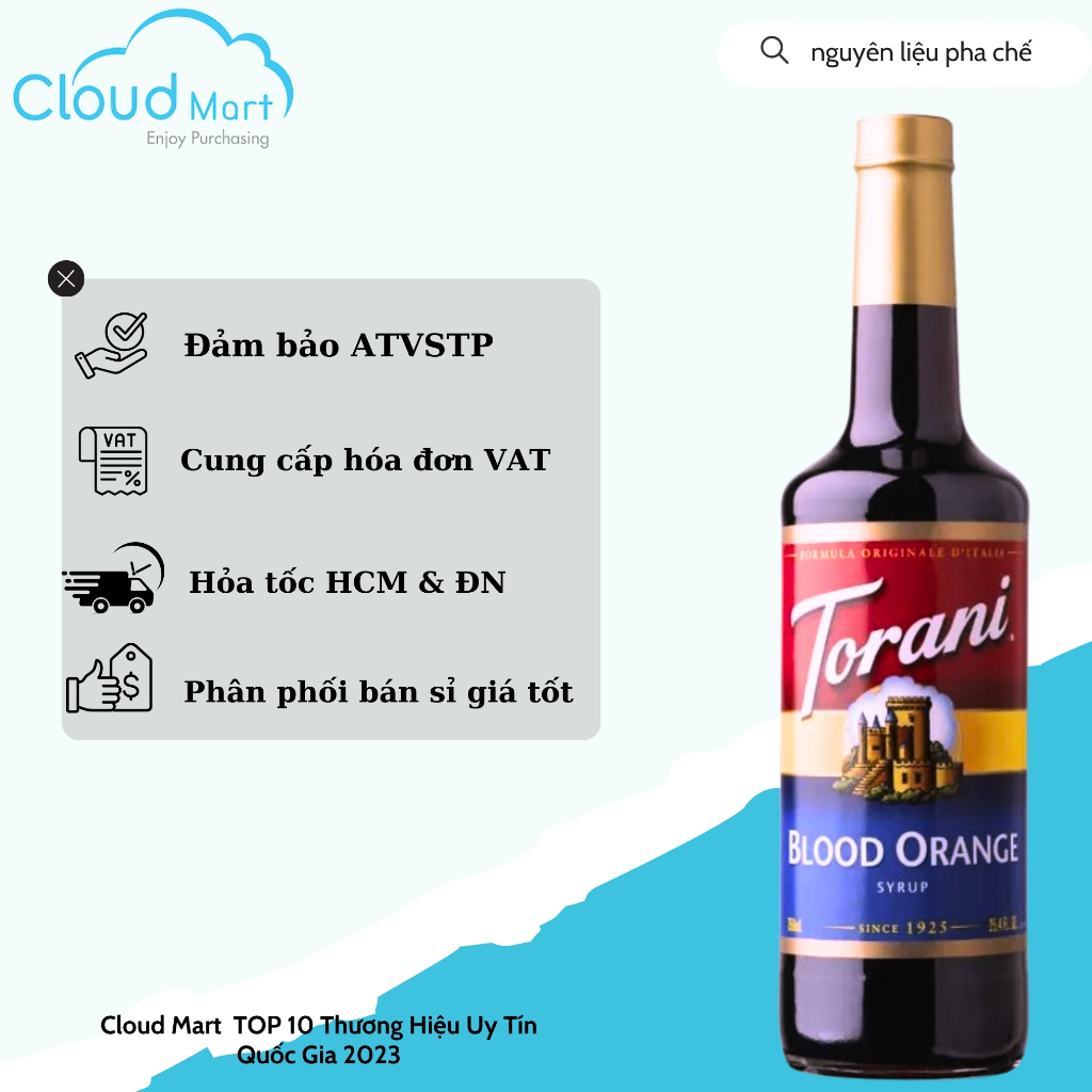 Syrup Torani Blood Orange (Cam đỏ) 750ml