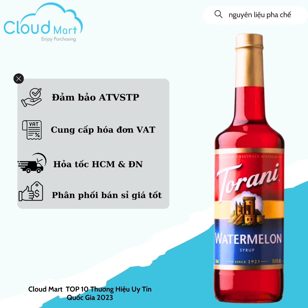 Syrup Torani Watermelon ( Siro dưa hấu ) 750ml