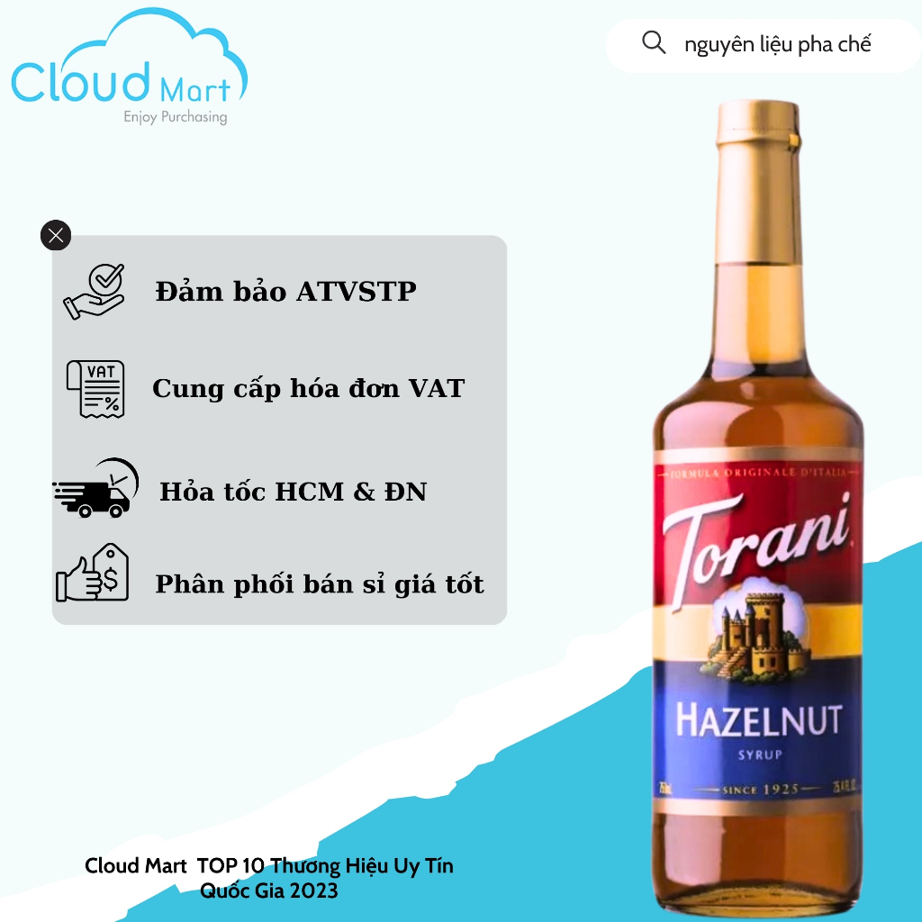 Syrup Torani Hazelnut ( Siro Hạt dẻ) 750ml