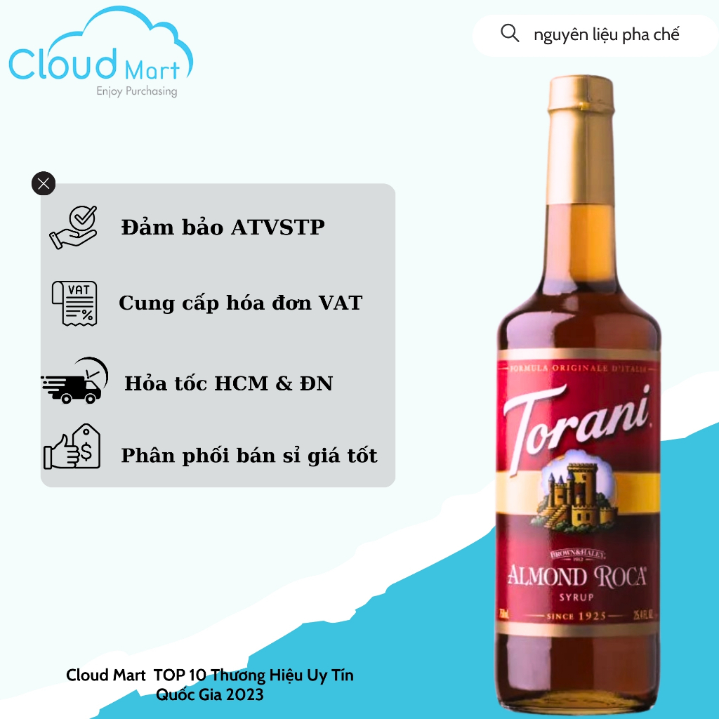 Syrup Torani Almond (Hạnh Nhân ) 750ml
