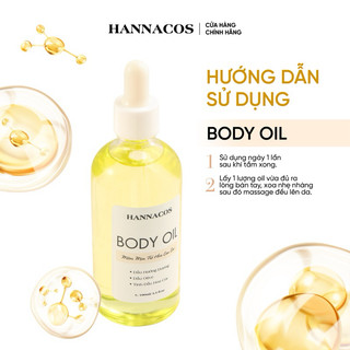 Combo Body Lotion Dưỡng Trắng và Body Oil BHA Hannacos