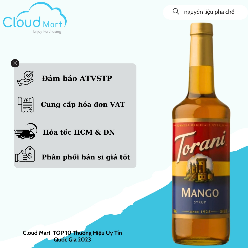 Syrup Torani Mango ( Siro Xoài) 750ml -Nguyên Liệu Pha Chế Cloud Mart