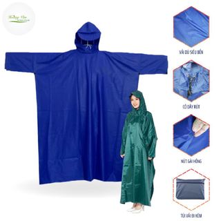 Áo mưa cánh dơi xẻ tà vải dù loại tốt siêu bền nhẹ, nhanh khô chống nước tốt