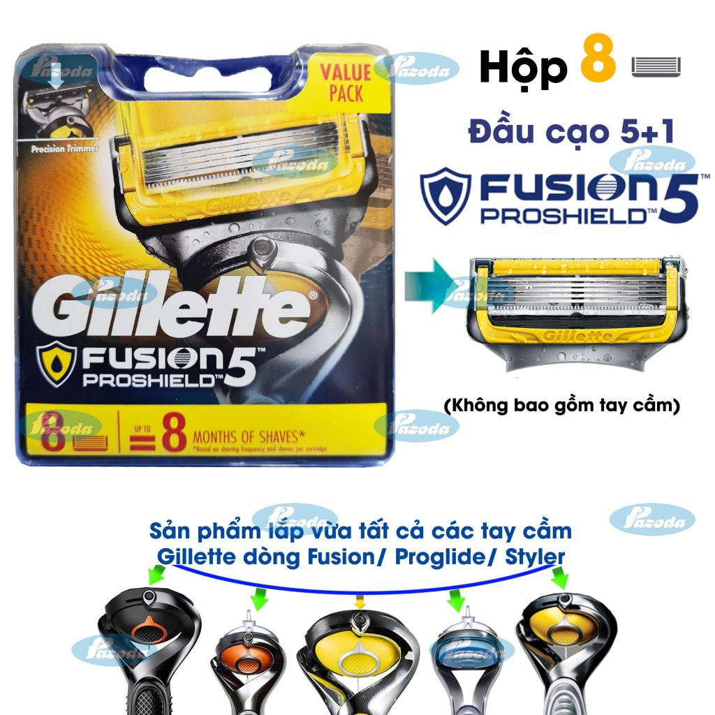 Hộp 8 lưỡi dao cạo râu Gillette Proshield5 (đầu cạo 5+1)