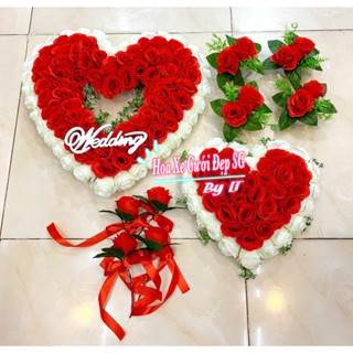 HOA XE CƯỚI CÓ NAM CHÂM - BÔNG GẮN XE ĐÁM CƯỚI RƯỚC DÂU- BÔNG XE HOA