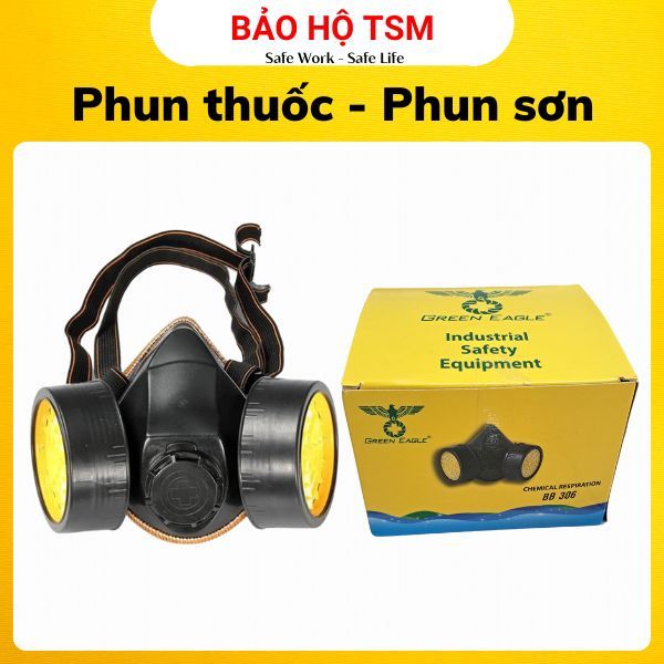 Mặt nạ phòng độc 2 phin lọc Green Eagle BB306 lọc bụi, phun sơn, phun thuốc khử mùi