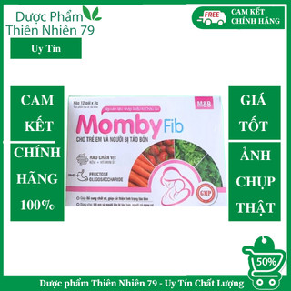 Cốm MOMBYFIB Hồng - Cốm vi sinh MOMBY FIB Hồng chống táo bón cho mẹ và bé ( hộp 12 gói)