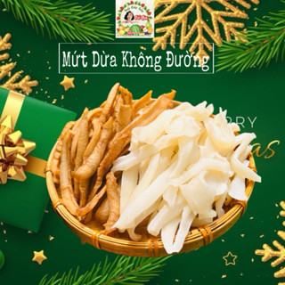 Mứt Dừa Non Dẻo Mềm Không Đường Túi 400g Nguyên Vị Thơm Béo Từ Cùi Dừa Non Không Áo Đường Sấy Dẻo Khô Ráo SHOP CÔ BA