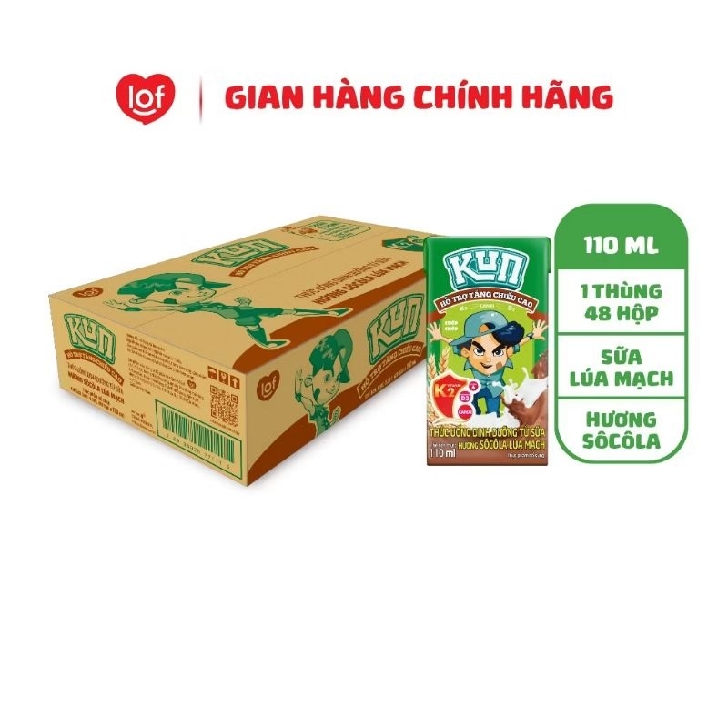 Thùng Sữa KUN lúa mạch 110ml