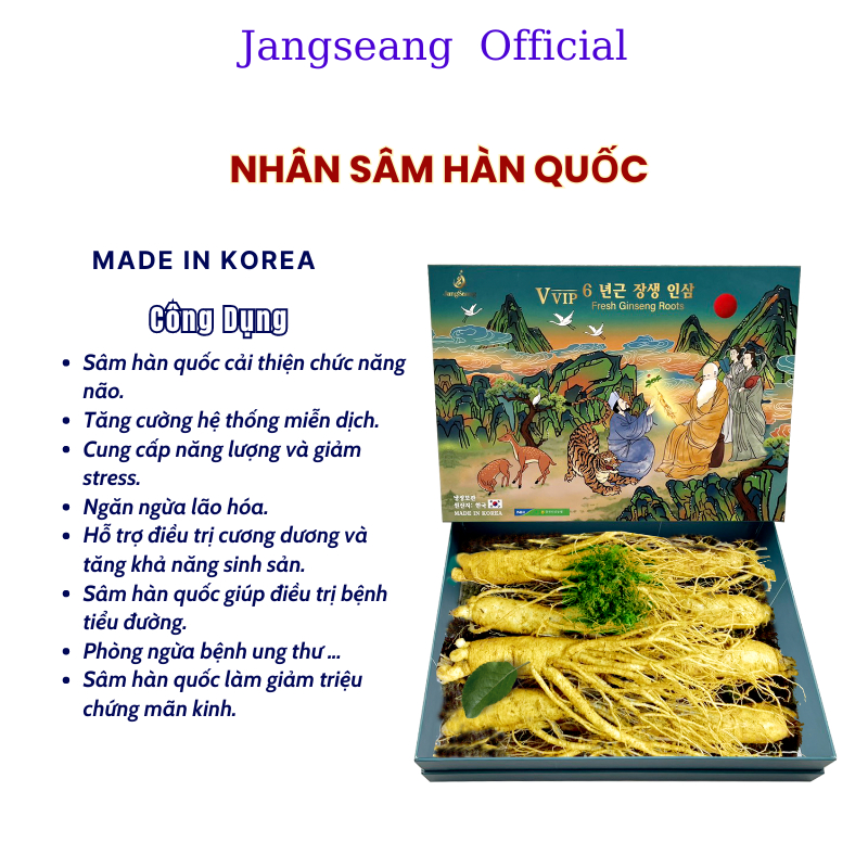 Nhân sâm tươi JANGSEANG Hàn Quốc 6 năm tuổi
