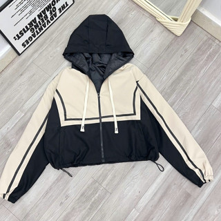  Áo khoác gió Nữ phối màu viền THỦY THỦ có mũ phom vừa shop Long cho các bạn < 55 kg và cao < 1m60 