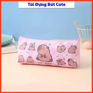 Túi đựng bút Capybara mini chống nước họa tiết hoạt hình, hộp đựng bút phong cách có nhiều mẫu