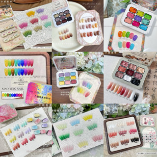  Set gel dặm Ombre 9 màu đặc mướt   Tổng hợp mẫu   tặng kèm mút dặm 