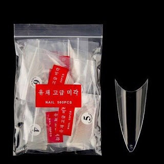 Móng tip nhọn phom ngắn, móng nối nhọn bịch đủ số 500 móng đủ size 0-9