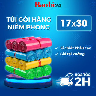 [100c] Túi Bọc Hàng Niêm Phong - Loại 17x30 Bọc hàng tiết kiệm [Bảo Mật, An Toàn] - baobi24