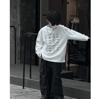  ACT24_5 Áo Thun Dài Tay Cho Bé Chất Thun Cotton Mềm Mịn Dáng Rộng Thiết Kế Hình In Cá Tính