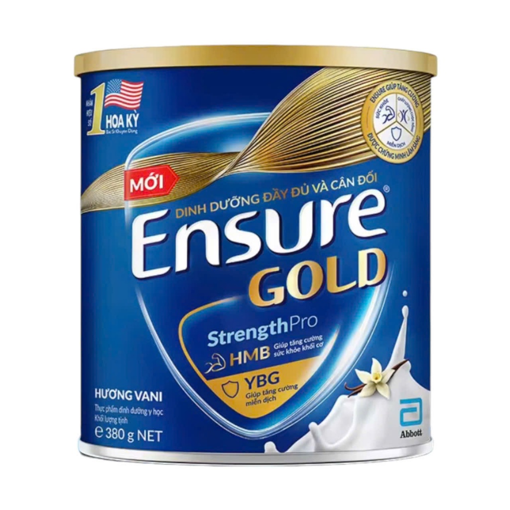 [HSD T6-2026] Sữa Bột Ensure Gold hương Vani (HMB) - Hộp 380g.