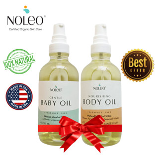 Combo NOLEO Organic Body Oil and Baby Oil - Dầu Dưỡng Thể Chống Rạn Nứt Da và Dầu Em Bé Dưỡng Ẩm Bảo Vệ Da