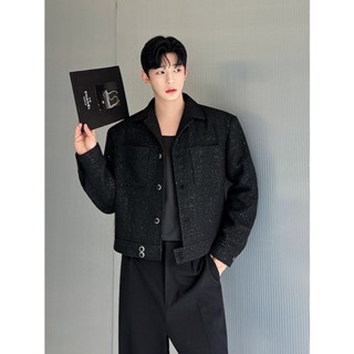 Áo Khoác Dạ Nam Kim Tuyến Cổ Bẻ Cài Khuy Bo Gấu 5cm Khỏe Khoắn Phong Cách Trẻ Trung.