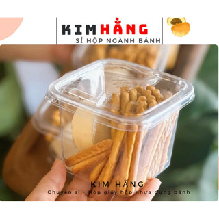 100 hộp nhựa vuông B10-8 đựng bánh Mousse, tiramisu, panna cotta,..Hộp vuông đựng bánh 420ml