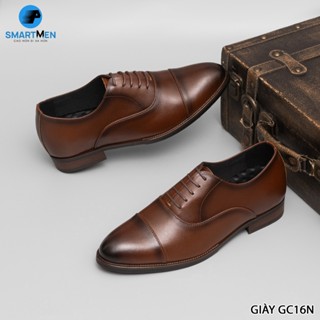 Giày tây Tăng chiều cao Da bò SMARTMEN GC-16 Nâu