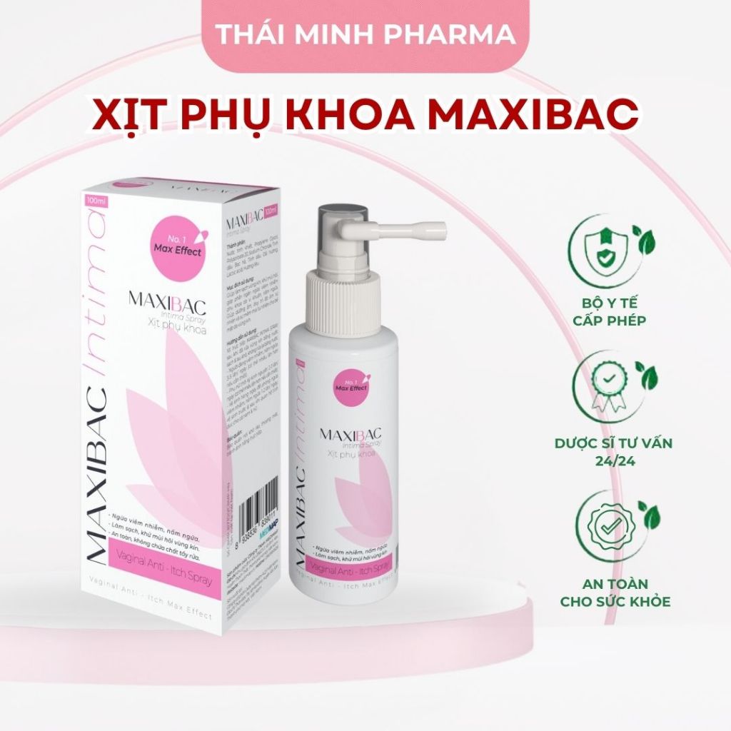 Xịt sát khuẩn phụ khoa MAXIBAC INTIMA SPRAY giảm ngứa, ngừa viêm nhiễm, làm sạch sâu, khử mùi tốt