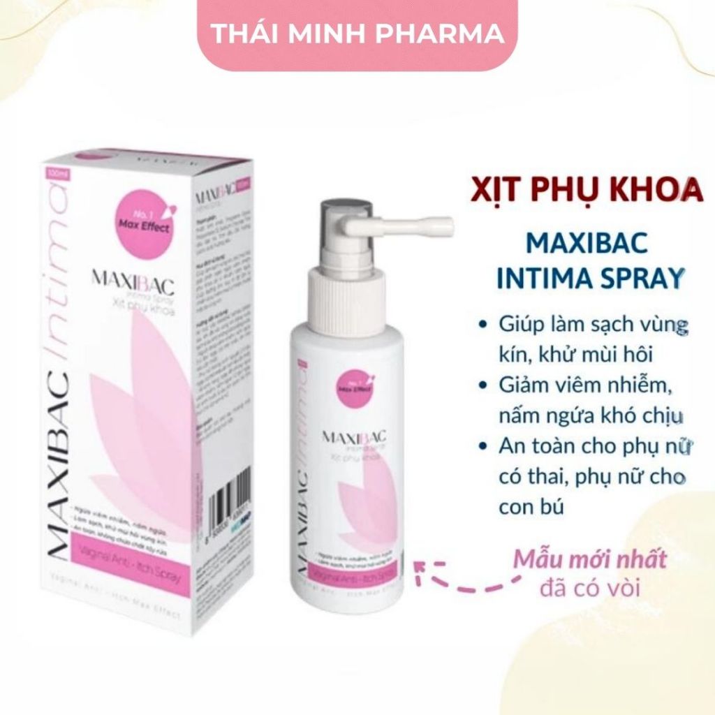 Xịt sát khuẩn phụ khoa MAXIBAC INTIMA SPRAY giảm ngứa, ngừa viêm nhiễm, làm sạch sâu, khử mùi tốt