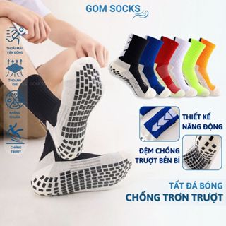 Tất chống trơn đá bóng thể thao GOM SOCKS dệt kim, thiết kế đệm silicon bám dính chống trượt, thoáng khí - DB-506-1DOI