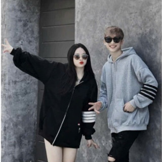 Áo Hoodie Zip Thome 4 Sọc Tay Mũ To Chất Nỉ Bông Hàng 2 Lớp - Aó Hoodie Zip Nam Nữ Hàng Quảng Châu Phong Cách Trẻ Hottre