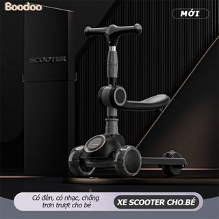 Xe trượt Scooter BOODOO chòi chân 3 bánh đa năng có đèn led phát sáng, có nhạc cho bé từ 1-15 tuổi