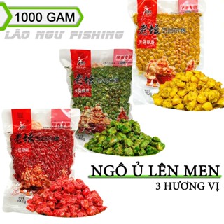 Mồi Câu Cá Ngô Ủ Lên Men 1000g Vị Xạ Hương Hoa Quả Chua Câu Cá Chép Trôi Diếc Rô Đồ Câu Việt Bắc