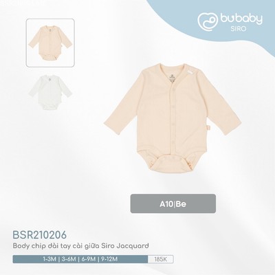 Body chip dài tay cài giữa Siro Jacquard Bubaby