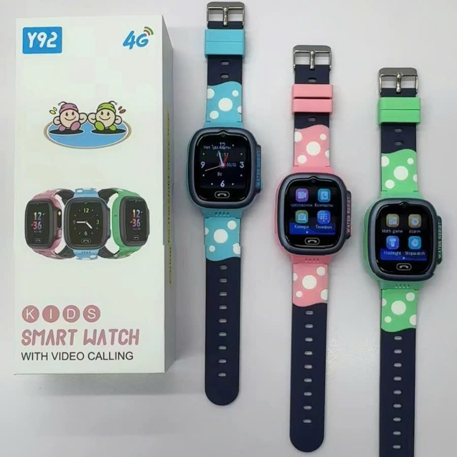 [Sim 4G][Gọi video] Đồng hồ thông minh định vị trẻ em Y92 cảm ứng, chông nước IP67 giám sát bé từ xa