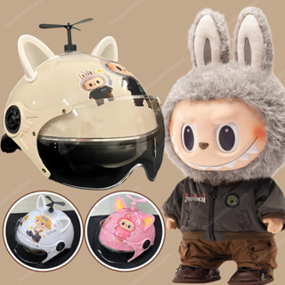 Mũ bảo hiểm trẻ em từ 3-9 tuổi hình labubu gắn kính kèm phụ kiện , nón bảo hiểm trẻ em có tem kiểm định đạt chuẩn ATGT