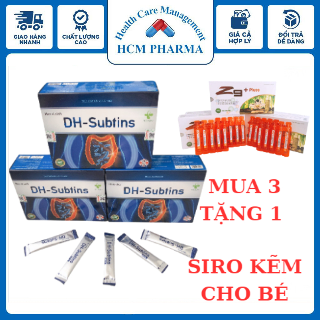 Men vi sinh DH Subtins hỗ trợ táo bón, tiêu chảy, rối loạn tiêu hóa HCM PHARMA DHG04