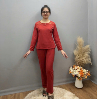  Bộ mặc nhà trung niên thu đông dài tay - quần áo cho mẹ cho bà trung tuổi chất cotton đẹp 