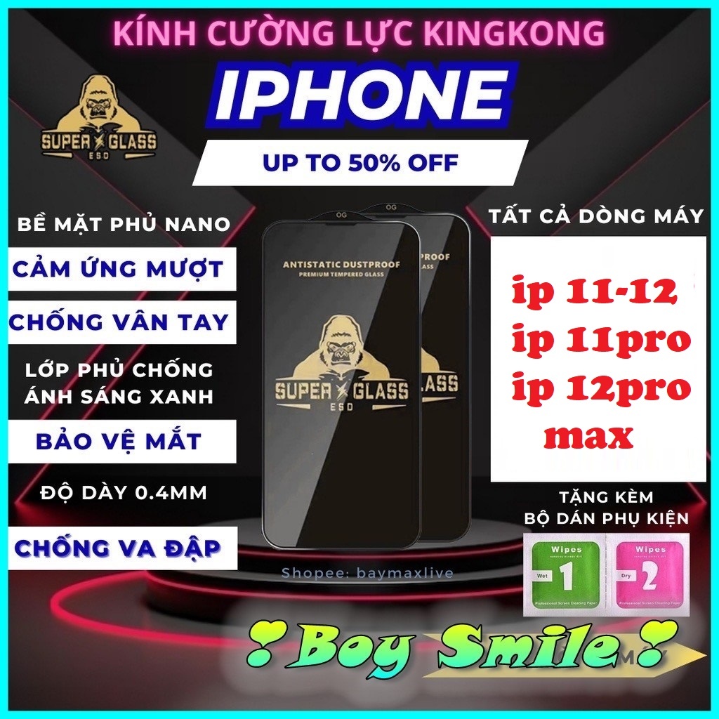 Cường lực Super ESD iPhone 11 , ip 11 pro , ip 11 pro max ip12/12 pro max chống tĩnh điện