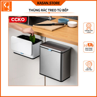 Thùng Rác Treo Tủ Bếp Mini Inox Cao Cấp Khử Mùi Than Hoạt Tính - Dung Tích 3L/6L