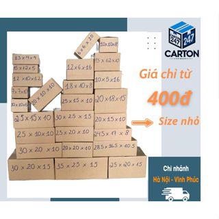 (Combo 100 Hộp  carton)  đóng hàng  size nhỏ, hộp giấy gói hàng, thùng bìa carton giá rẻ