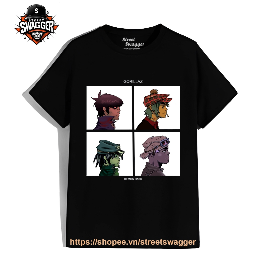 Áo Thun Xuất Mỹ Unisex Gorillaz Demon Day Cool Walk T Shirt