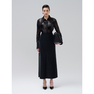 Chân Váy Da Thuần Chay Midi WHITE ANT Dáng Dài Mềm Đứng Form Nữ Hàng Thiết Kế Cao Cấp 110100165