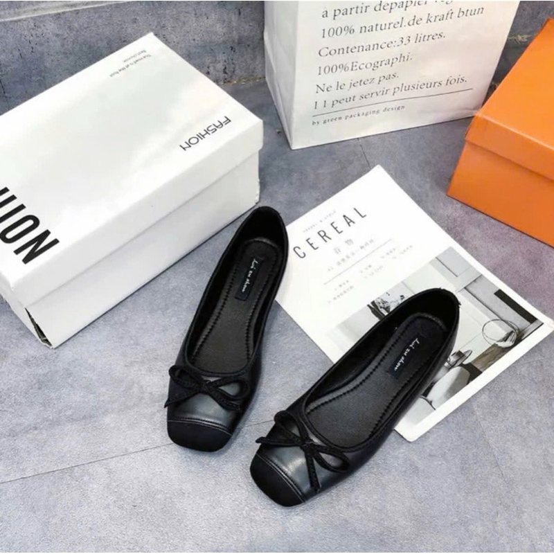 Giày Nữ Marry Jane Phối Nơ Vá Mũi