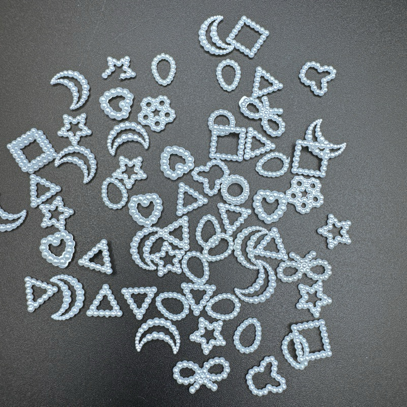 50G -100G Hạt Dán đủ Kiểu Ngọc Trai Nhựa [Đủ Mẫu] Trang Trí Phụ Kiện DIY