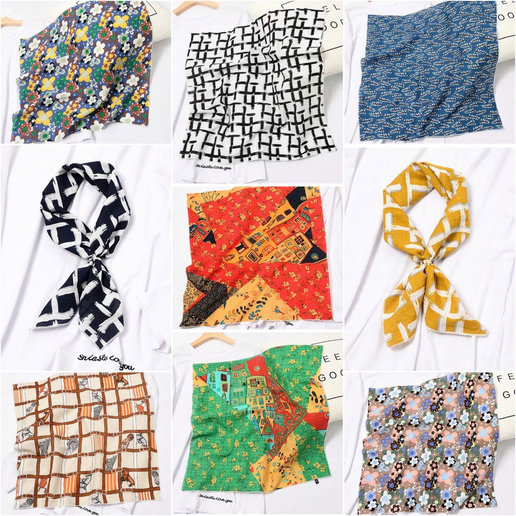Khăn Viscose HimHip Khăn Vuông 53x53cm Khăn Quàng Cổ Quà Tặng Khăn K55-L01
