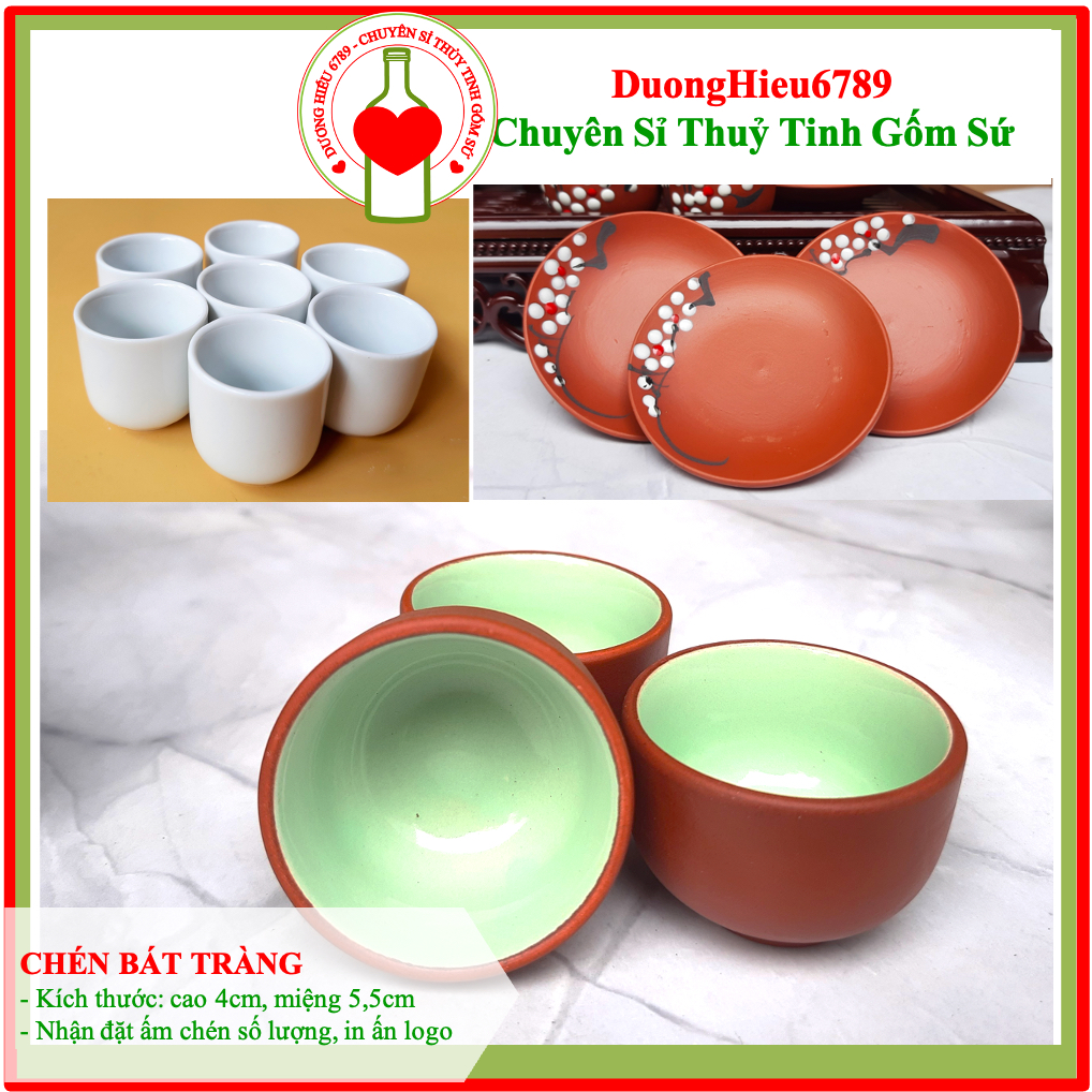 Chén, Đĩa Uống Trà Bát Tràng Đất Đỏ Đẹp