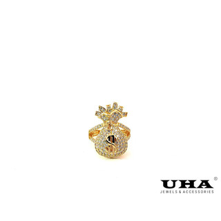 N809 Nhẫn nữ UHA túi tiền mạ vàng 18k đính đá CZ - Trang Sức UHA