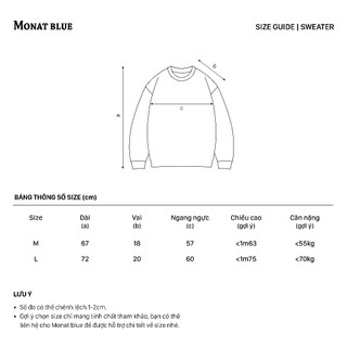 [ OUTLET ] MONAT BLUE Logo Basic - Áo sweater nỉ unisex